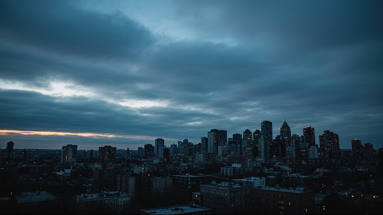 Sombre Montreal skyline